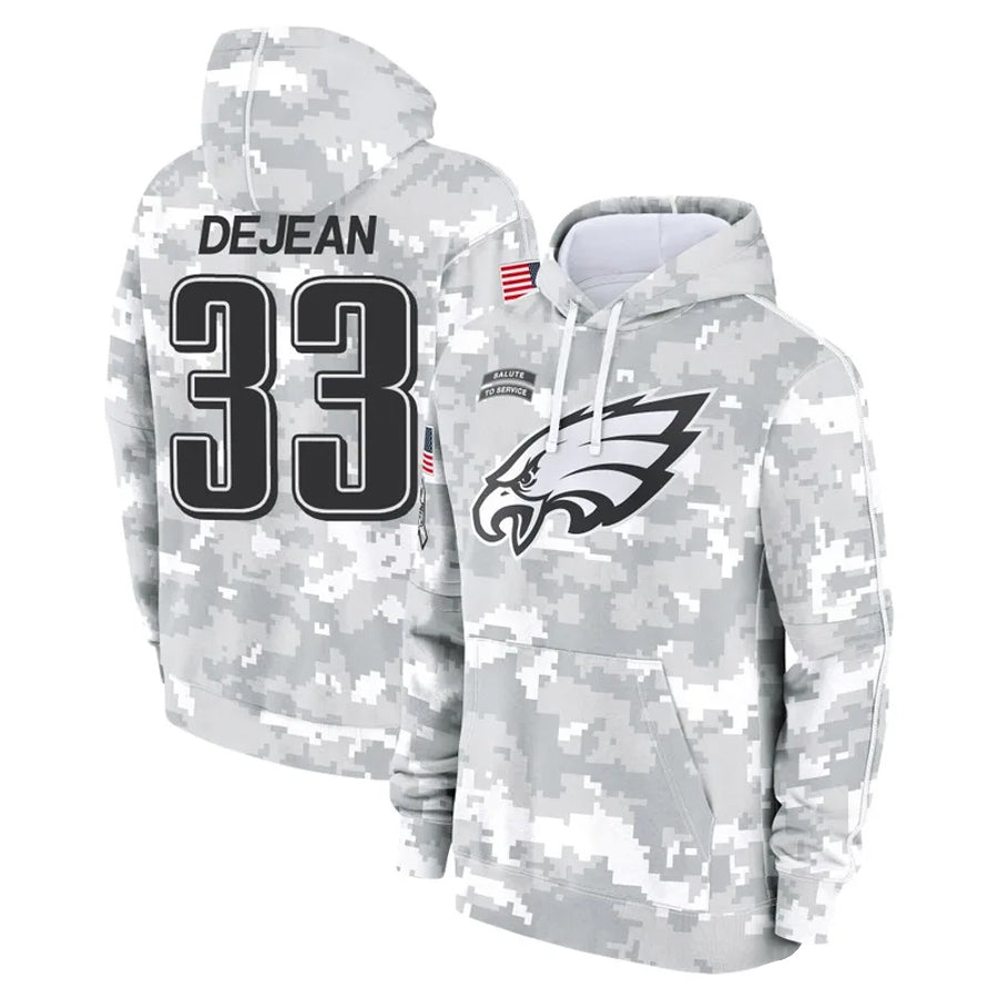P.Eagles #33 Cooper DeJean Player Military Hoodie Arctic Camo Salute To Service Football Jerseys football jersey product view 1