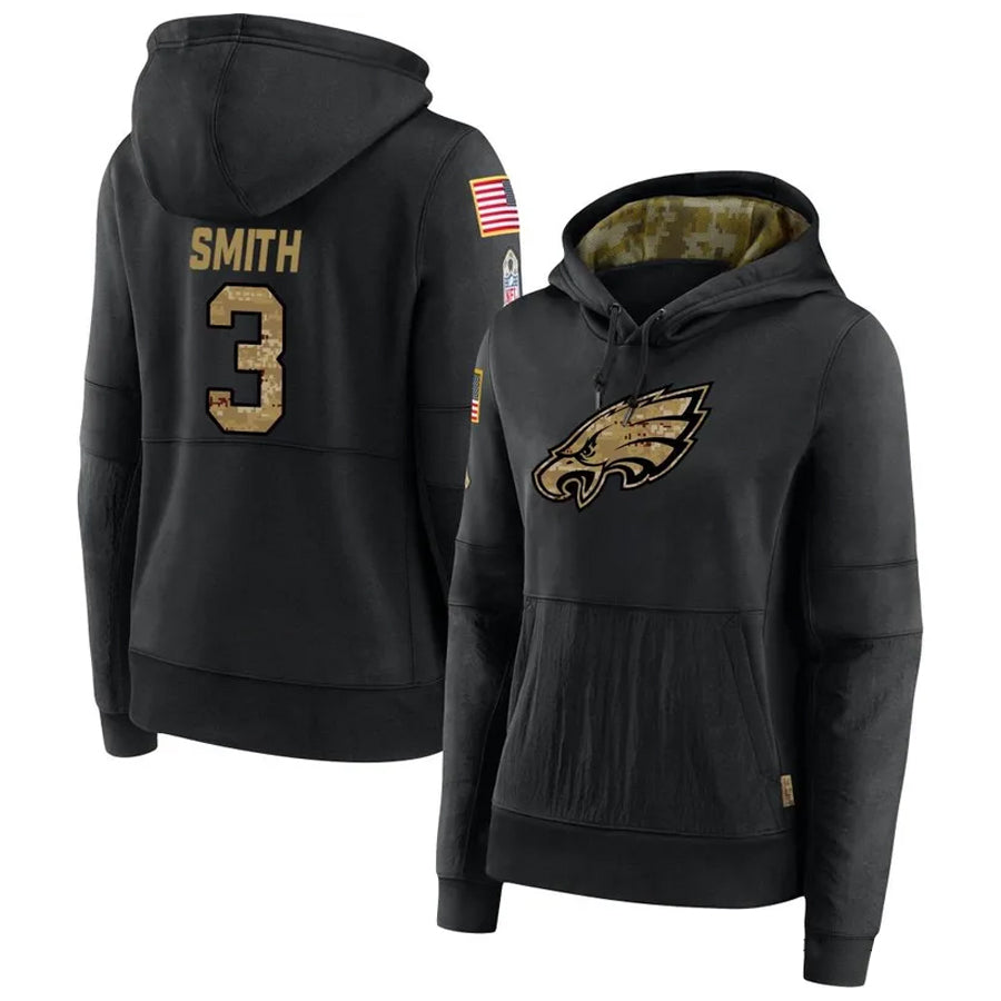 P.Eagles #3 Nolan Smith Jr. Player Black Salute To Service Football Jerseys football jersey product view 1