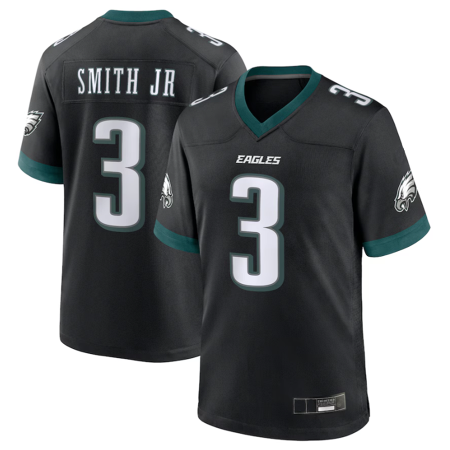 P.Eagles #3 Nolan Smith Player Black Alternate Game Jersey -American Stitched Football Jerseys football jersey product view 2