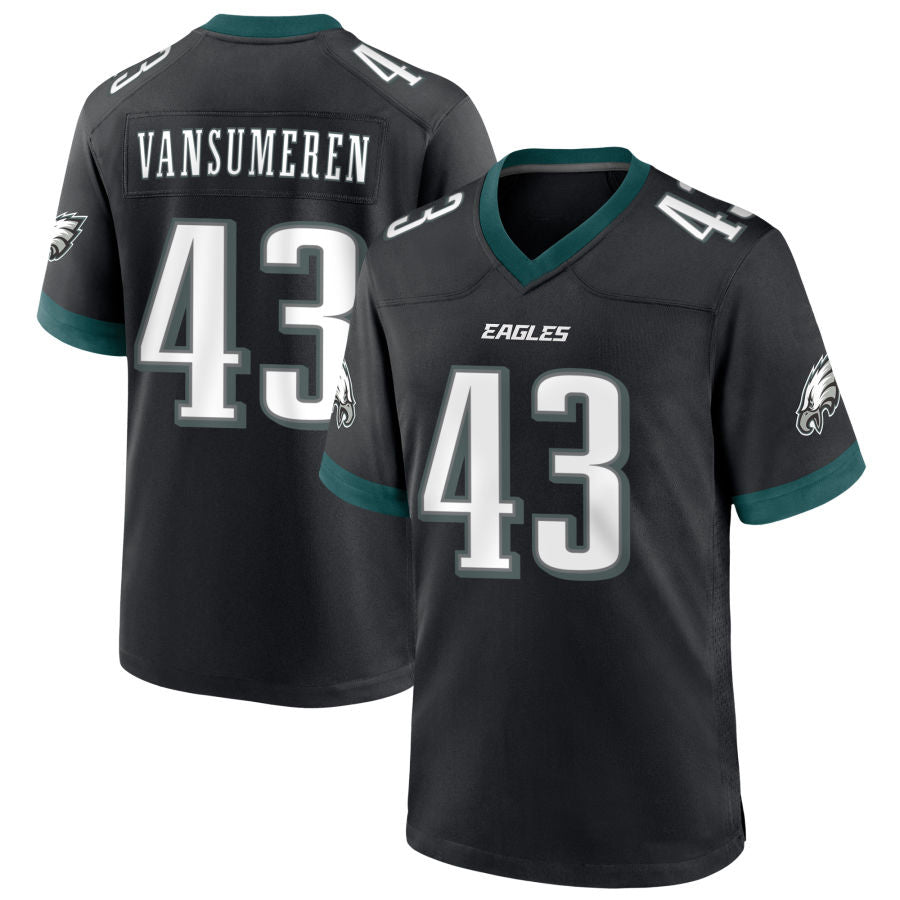P.Eagles #43 Ben VanSumeren Player Black Game Football Jerseys football jersey product view 1