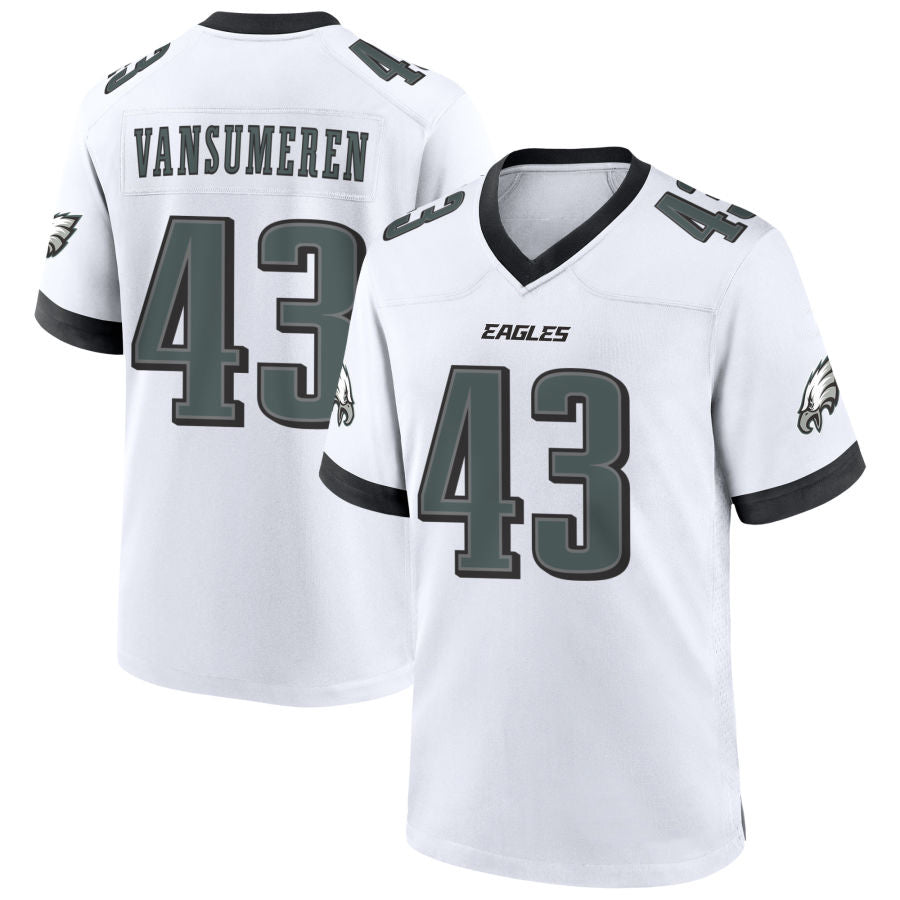 P.Eagles #43 Ben VanSumeren Player White Home Game Football Jerseys football jersey product view 1