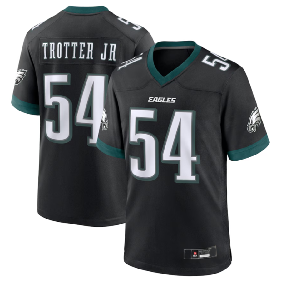 P.Eagles #54 Jeremiah Trotter Jr. Black Alternate Player Game Jersey -Stitched American Football Jerseys football jersey product view 2