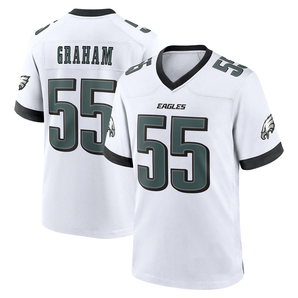 P.Eagles #55 Brandon Graham Player White Home Game Football Jerseys football jersey product view 1