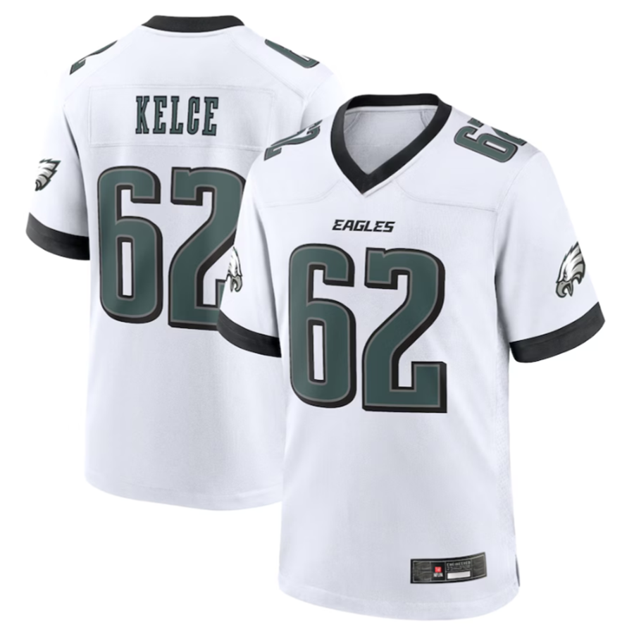 P.Eagles #62 Jason Kelce White White Game Jersey Stitched American Football Jerseys football jersey product view 2