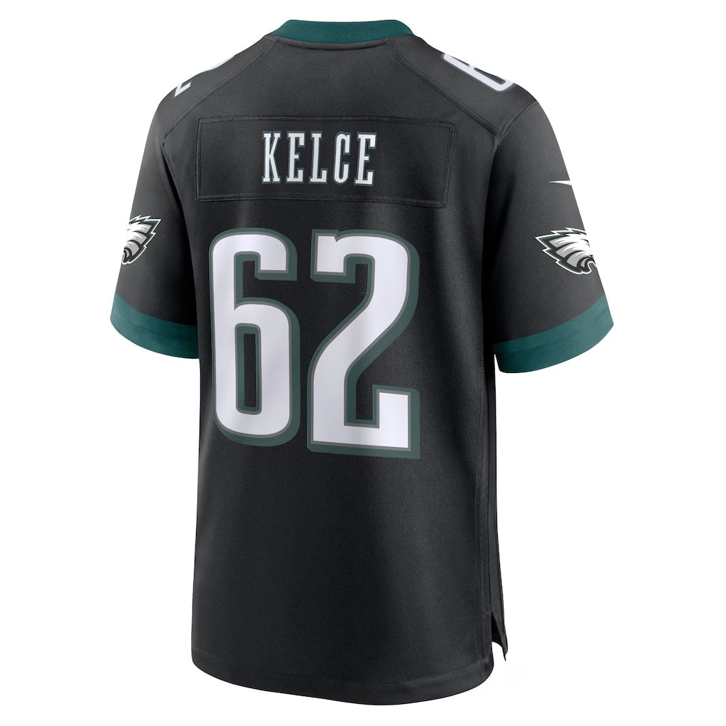 P.Eagles #62 Jason Kelce Player Black Home Game Football Jerseys football jersey product view 1