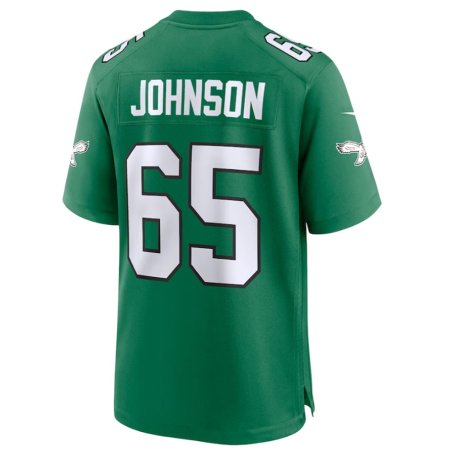 P.Eagles #65 Lane Johnson Player Green Alternate Game Jersey Stitched American Football Jerseys football jersey product view 1