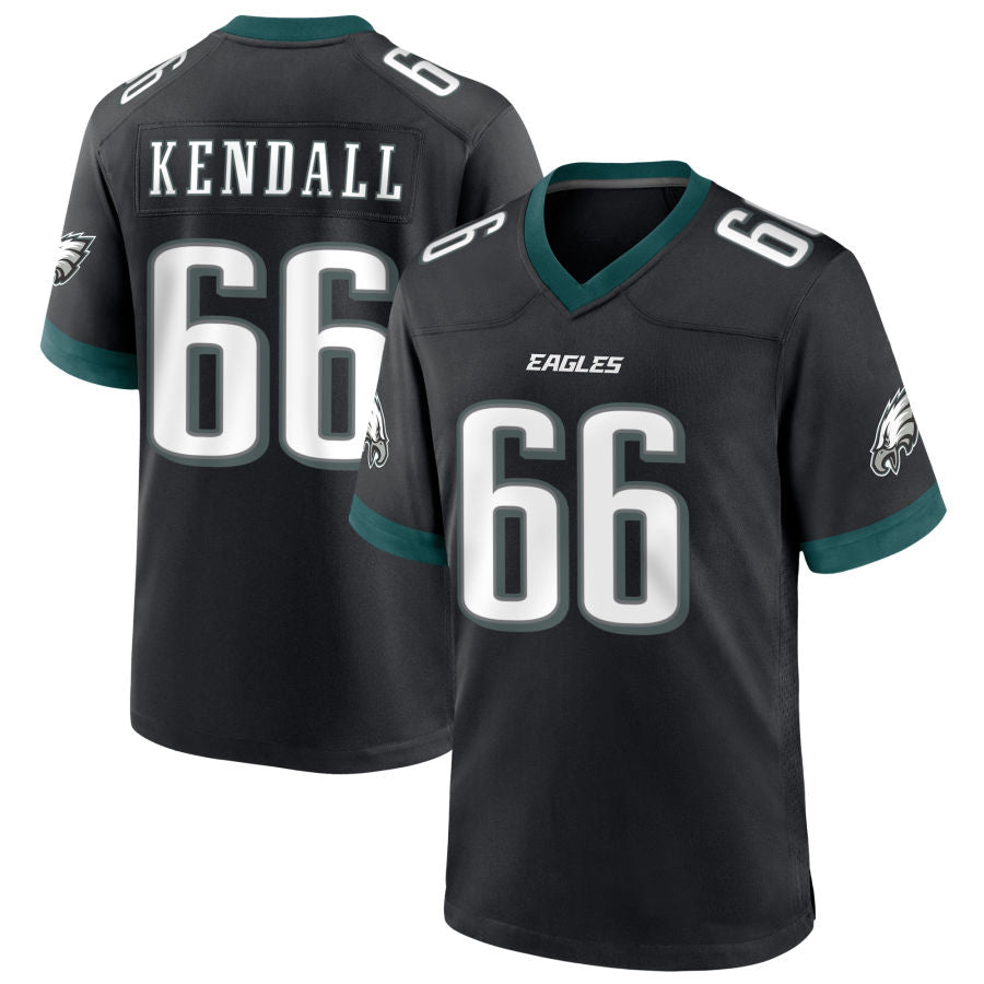P.Eagles #66 Drew Kendall Player Black Alternate Game Football Jerseys football jersey product view 1