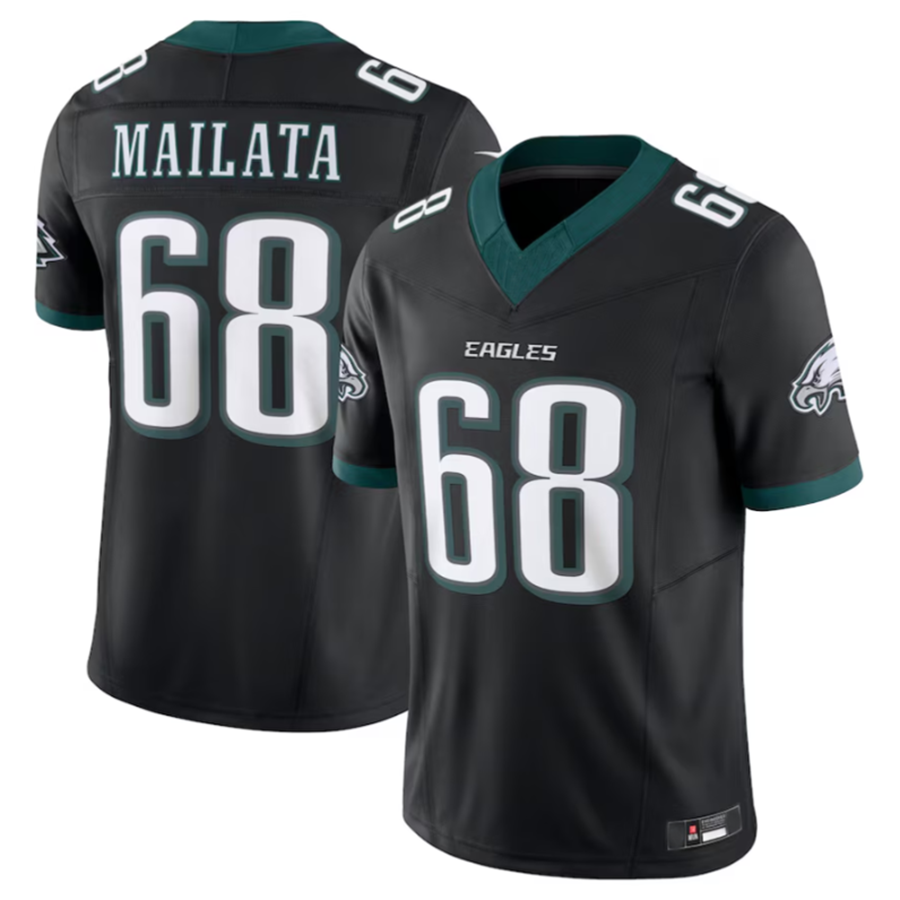 P.Eagles #68 Jordan Mailata Black Alternate Vapor F.U.S.E. Limited Jersey Stitched American Football Jerseys football jersey product view 2