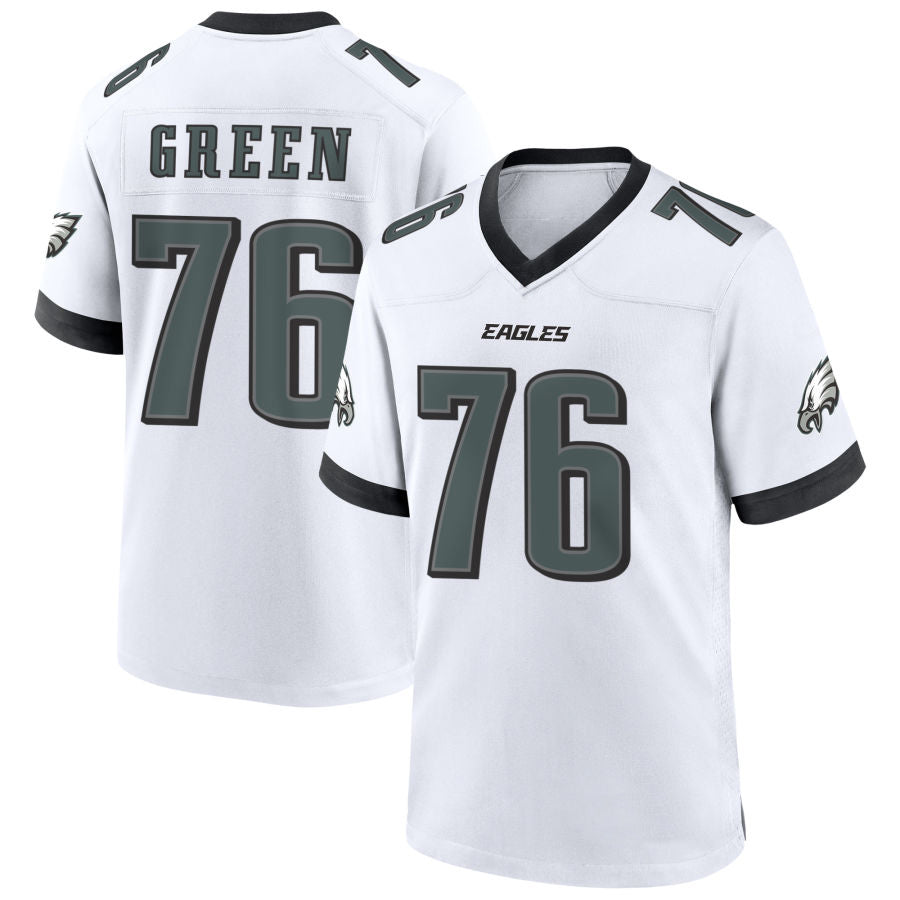 P.Eagles #76 Kenyon Green Player White Home Game Football Jerseys football jersey product view 1
