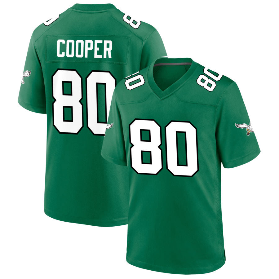 P.Eagles #80 Darius Cooper Player Kelly Green Game Football Jerseys football jersey product view 1