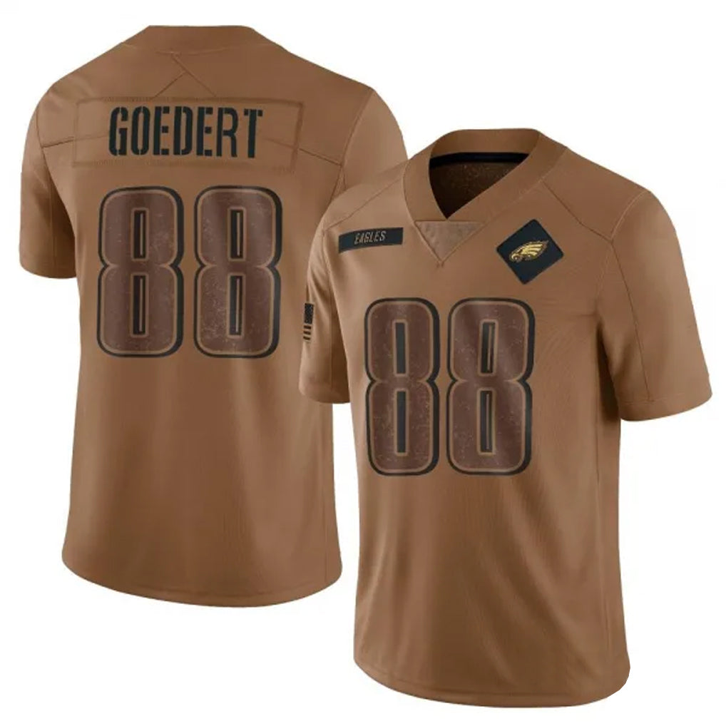 P.Eagles #88 Dallas Goedert Player Brown Salute To Service Limited Football Jerseys football jersey product view 1