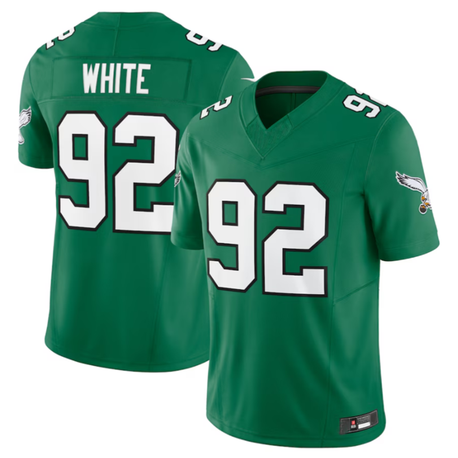 P.Eagles #92 Reggie White Player Green Alternate Vapor F.U.S.E. Limited Jersey Stitched American Football Jerseys football jersey product view 2
