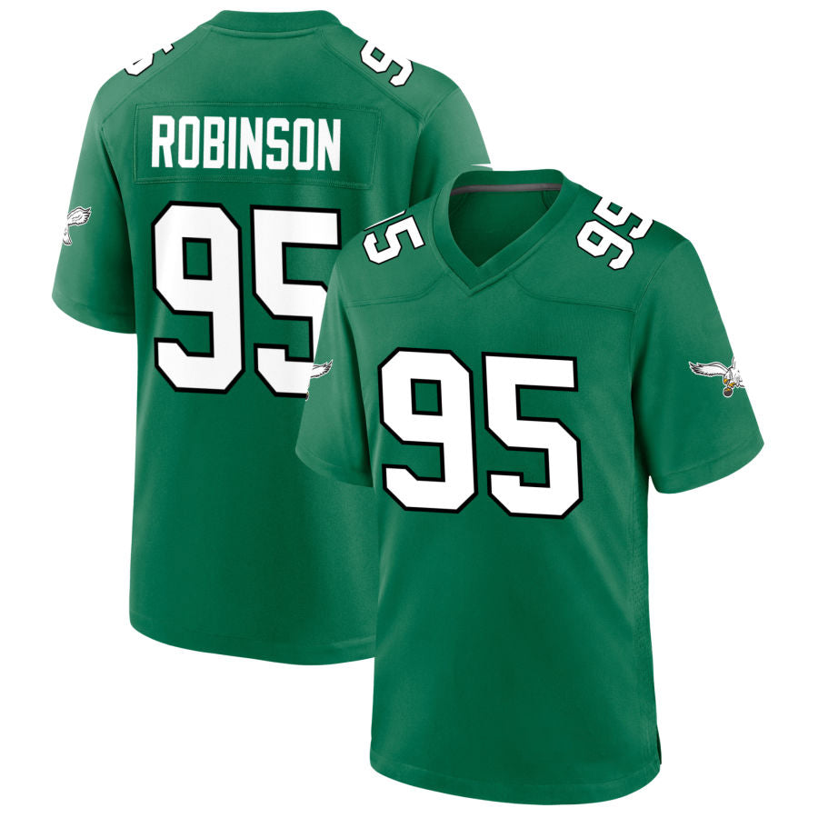 P.Eagles #95 Ty Robinson Player Kelly Green Alternate Game Football Jerseys football jersey product view 1