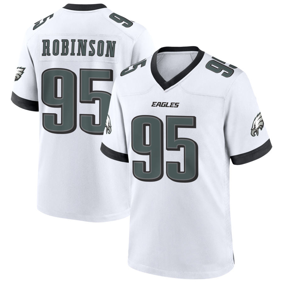 P.Eagles #95 Ty Robinson Player White Home Game Football Jerseys football jersey product view 1