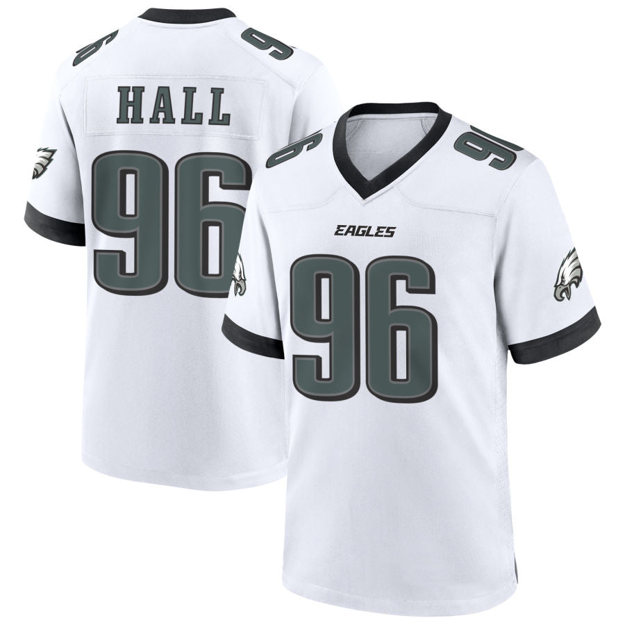 P.Eagles #96 Gabe Hall Player Kelly White Home Game Football Jerseys football jersey product view 1