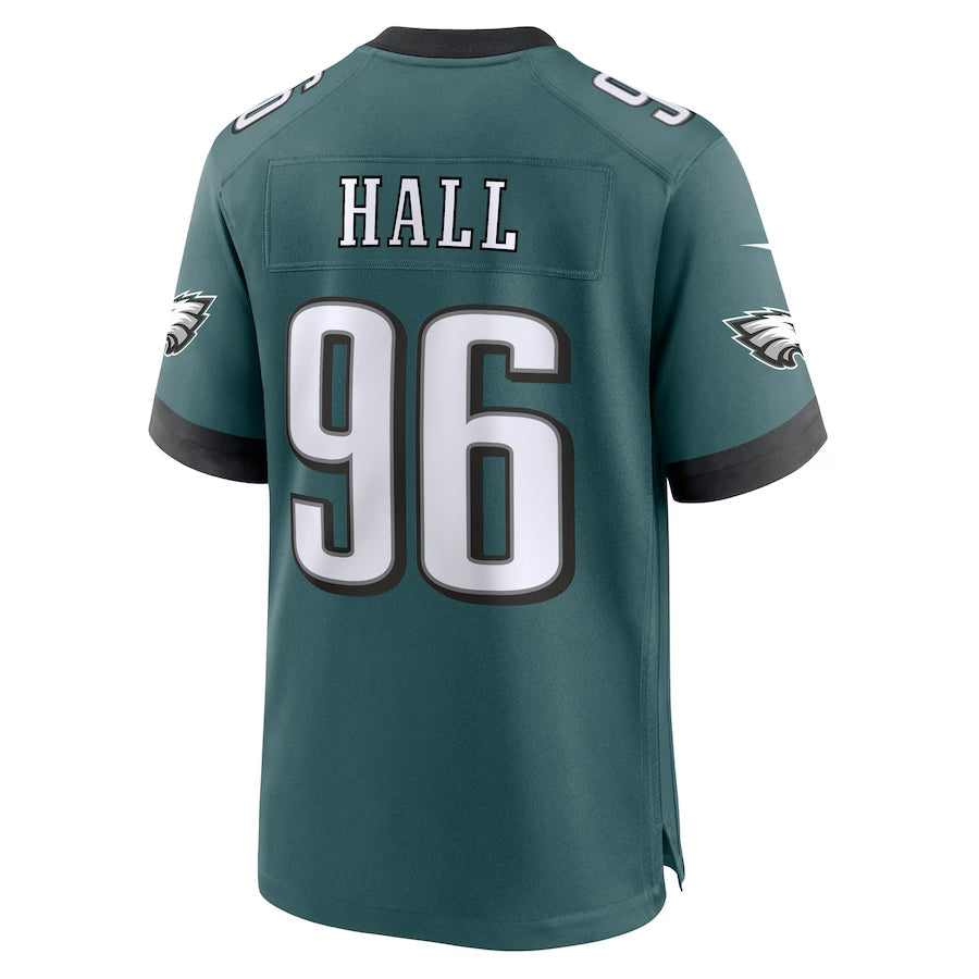 P.Eagles #96 Gabe Hall Player Midnight Green Home Game Football Jerseys football jersey product view 1