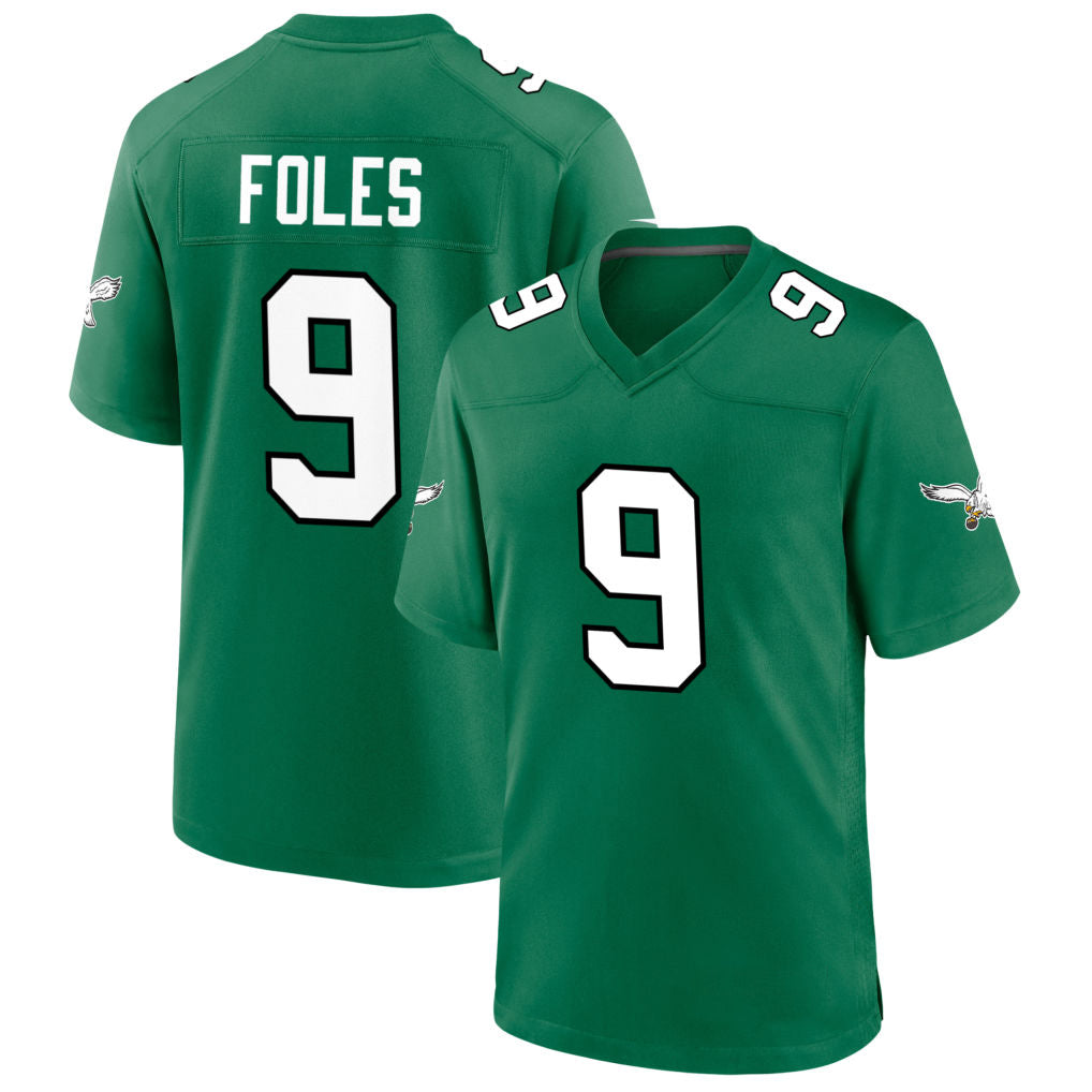 P.Eagles #9 Nick Foles Player Kelly Green Home Game Football Jerseys football jersey product view 1