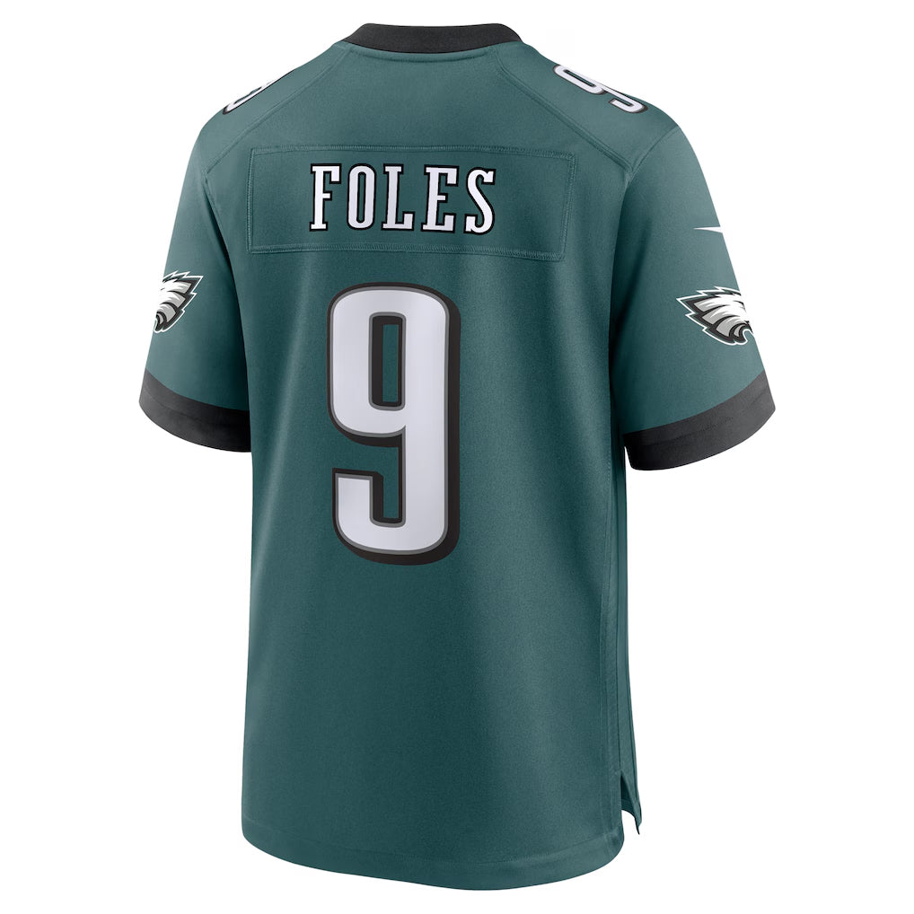 P.Eagles #9 Nick Foles Player Midnight Green Home Game Football Jerseys football jersey product view 1