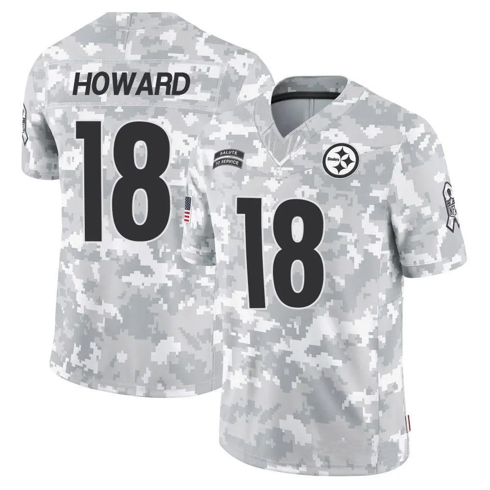 P.Steelers #18 Will Howard Player Arctic Camo Salute to Service Limited Football Jerseys football jersey product view 1