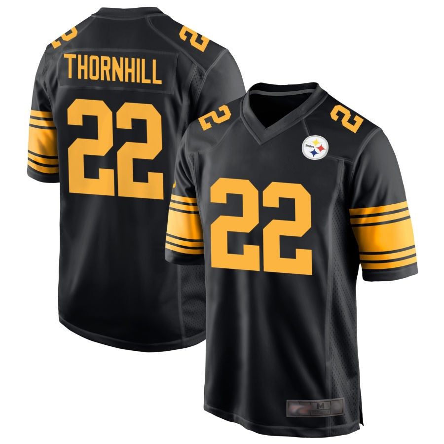 P.Steelers #22 Juan Thornhill Player Black Alternate Football Jerseys football jersey product view 1
