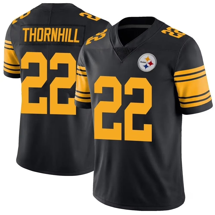 P.Steelers #22 Juan Thornhill Player Black Alternate Vapor F.U.S.E. Limited Football Jerseys football jersey product view 1