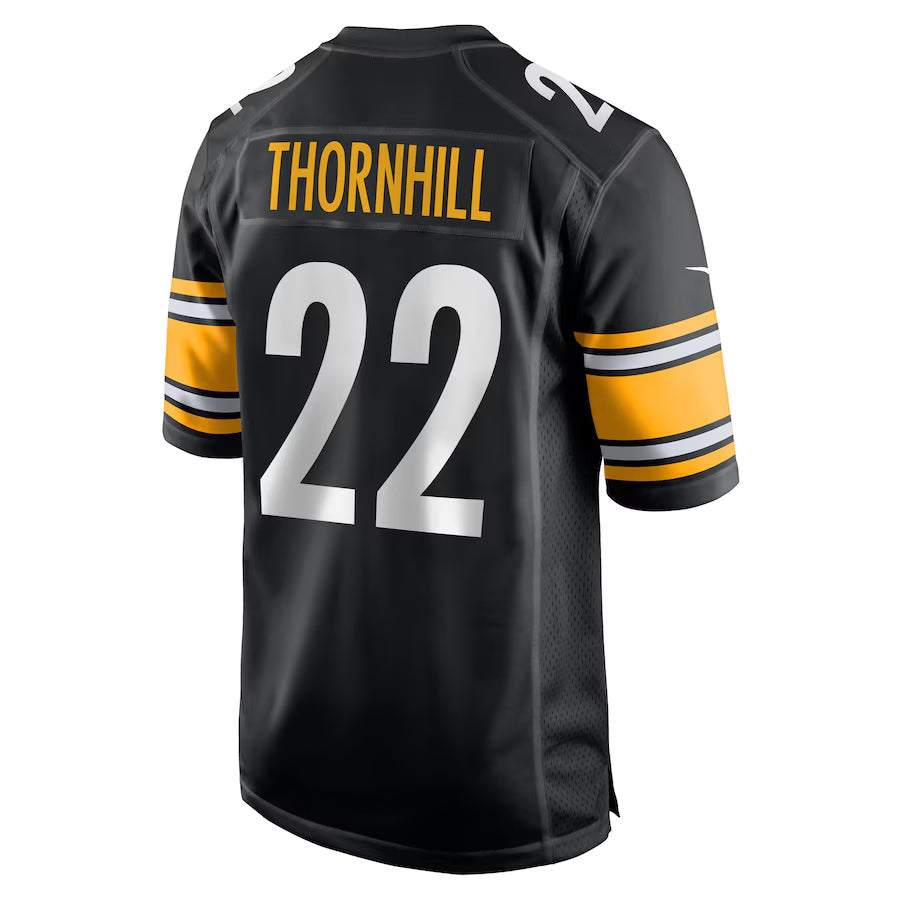P.Steelers #22 Juan Thornhill Player Black Home Game Football Jerseys football jersey product view 1