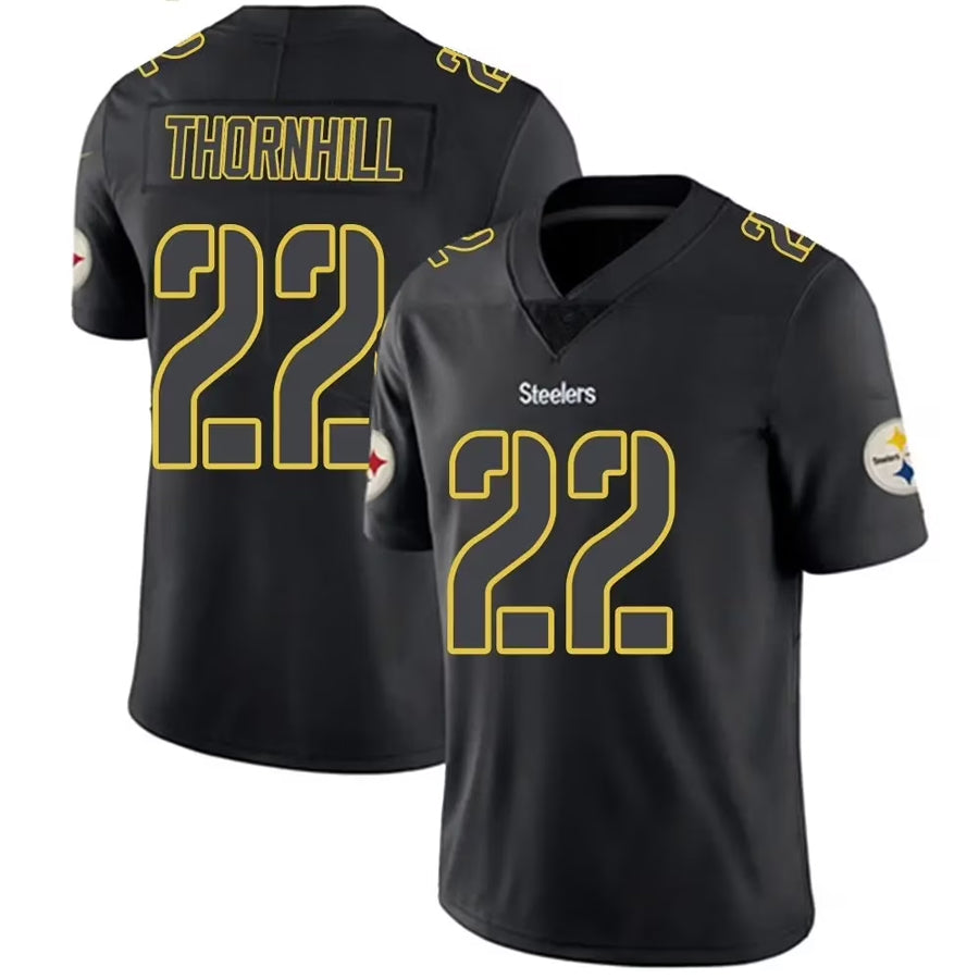 P.Steelers #22 Juan Thornhill Player Black Impact Limited Football Jerseys football jersey product view 1