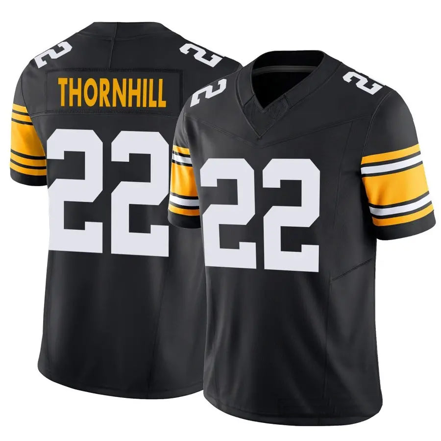 P.Steelers #22 Juan Thornhill Player Black Vapor F.U.S.E. Limited Football Jerseys football jersey product view 1