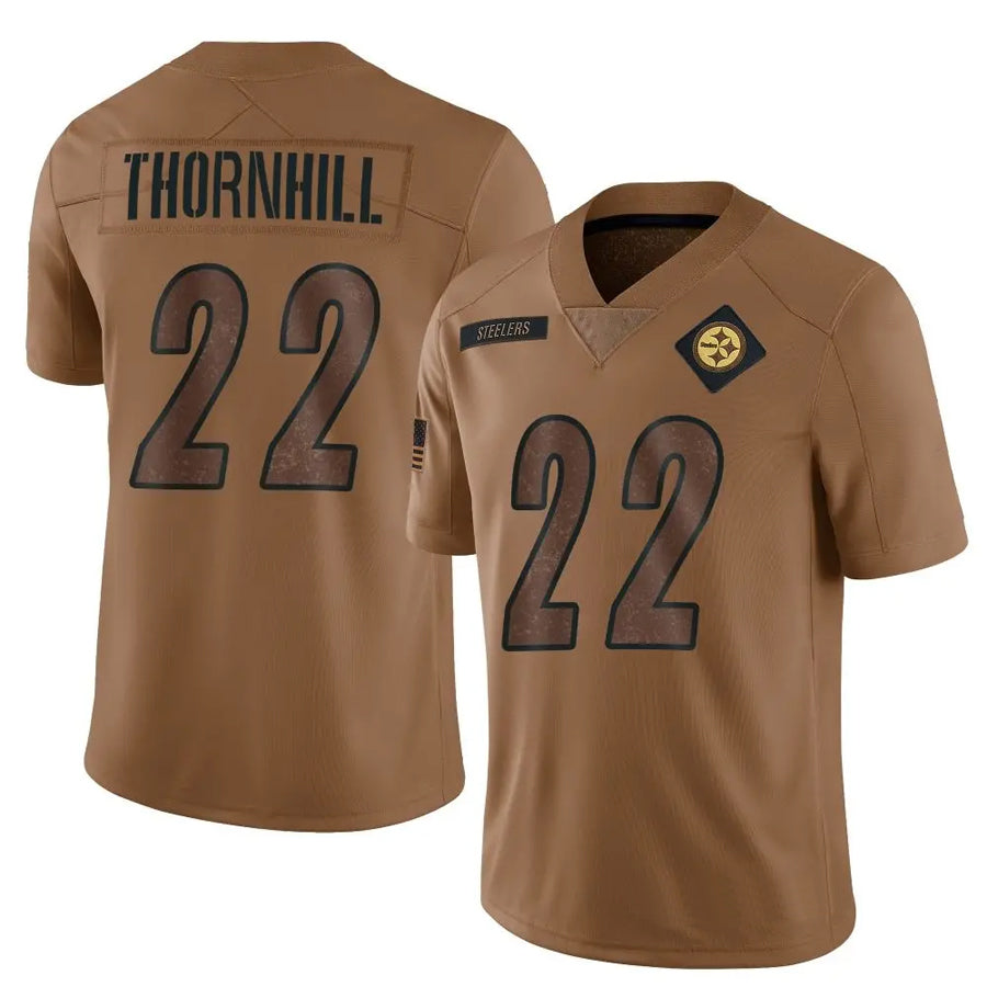 P.Steelers #22 Juan Thornhill Player Brown Salute To Service Limited Football Jerseys football jersey product view 1