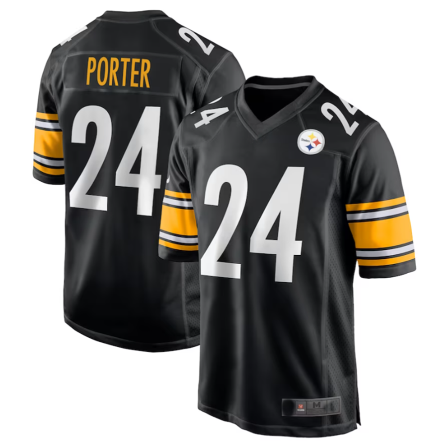 #24 Joey Porter Jr. Player P.Steelers Black Game Stitched Football Jerseys football jersey product view 2