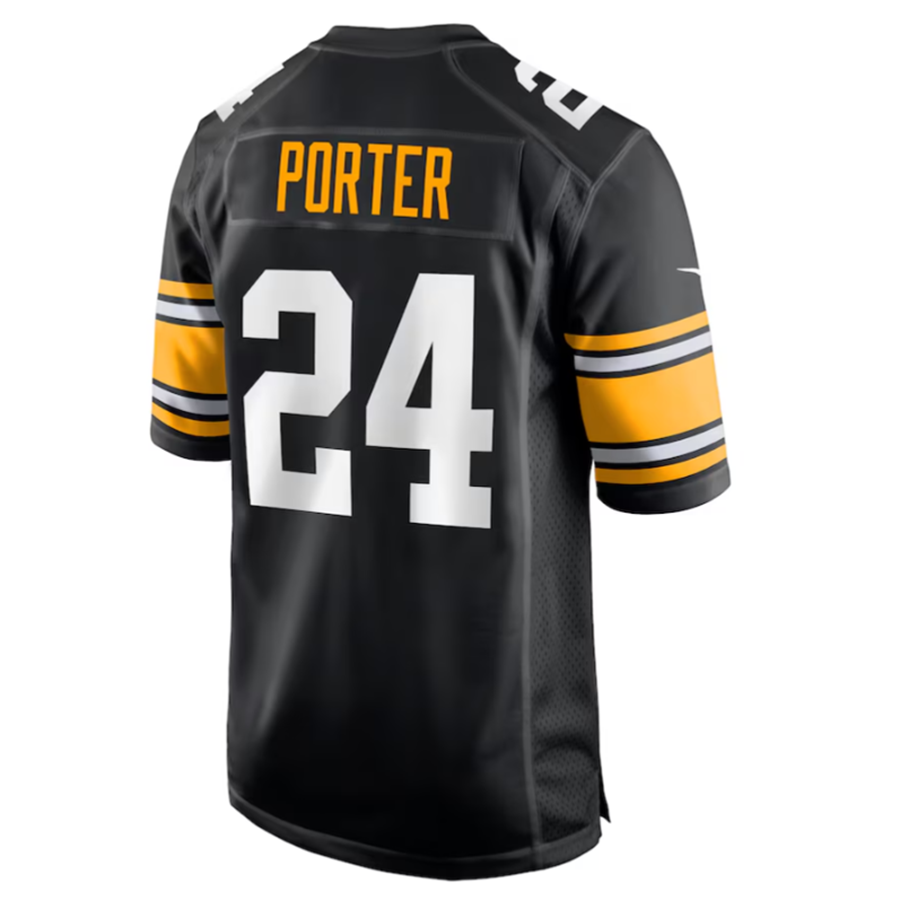 #24 Joey Porter Jr. Player P.Steelers Black Alternate Game Football Jerseys football jersey product view 1