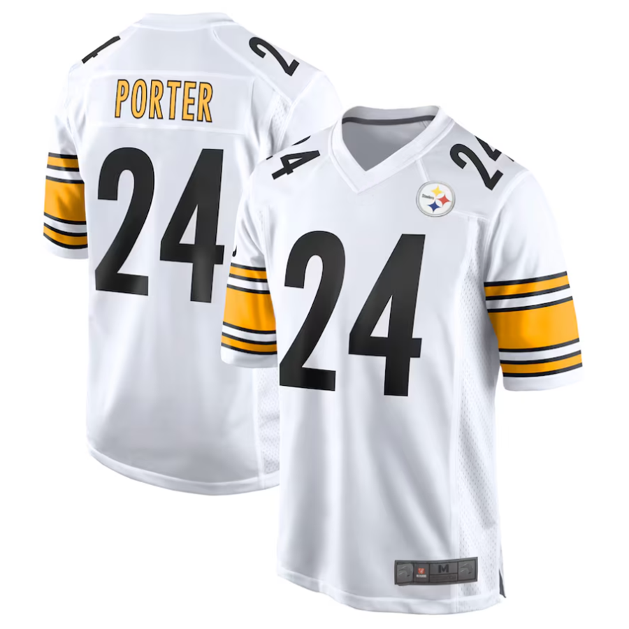 P.Steelers #24 Joey Porter Jr. Player White Game Football Jerseys football jersey product view 1