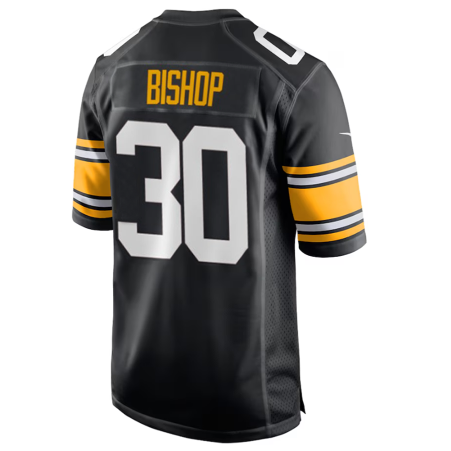 P.Steelers #30 Jaylen Warren Player Black Game Football Jerseys football jersey product view 1