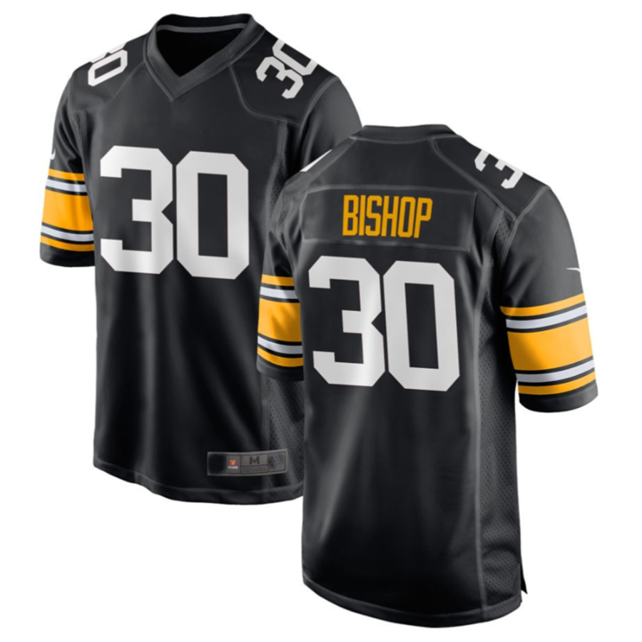 P.Steelers #30 Jaylen Warren Player Black Game Football Jerseys football jersey product view 2