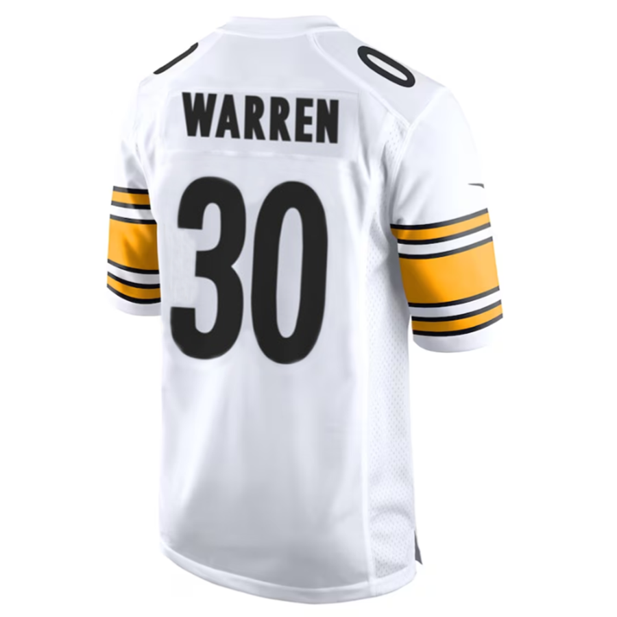#30 Jaylen Warren Player P.Steelers White Game Football Jerseys football jersey product view 1