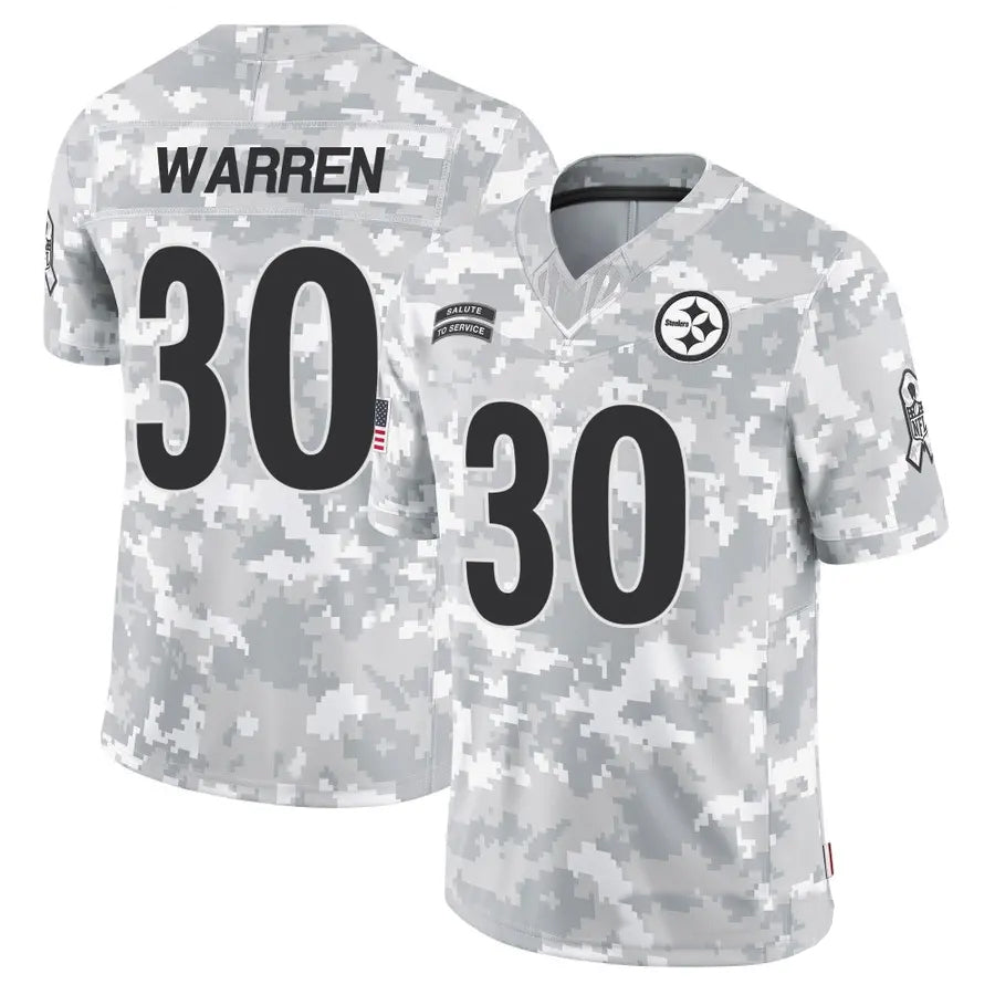 P.Steelers #30 Jaylen Warren Player Arctic Camo Salute to Service Limited Football Jerseys football jersey product view 1