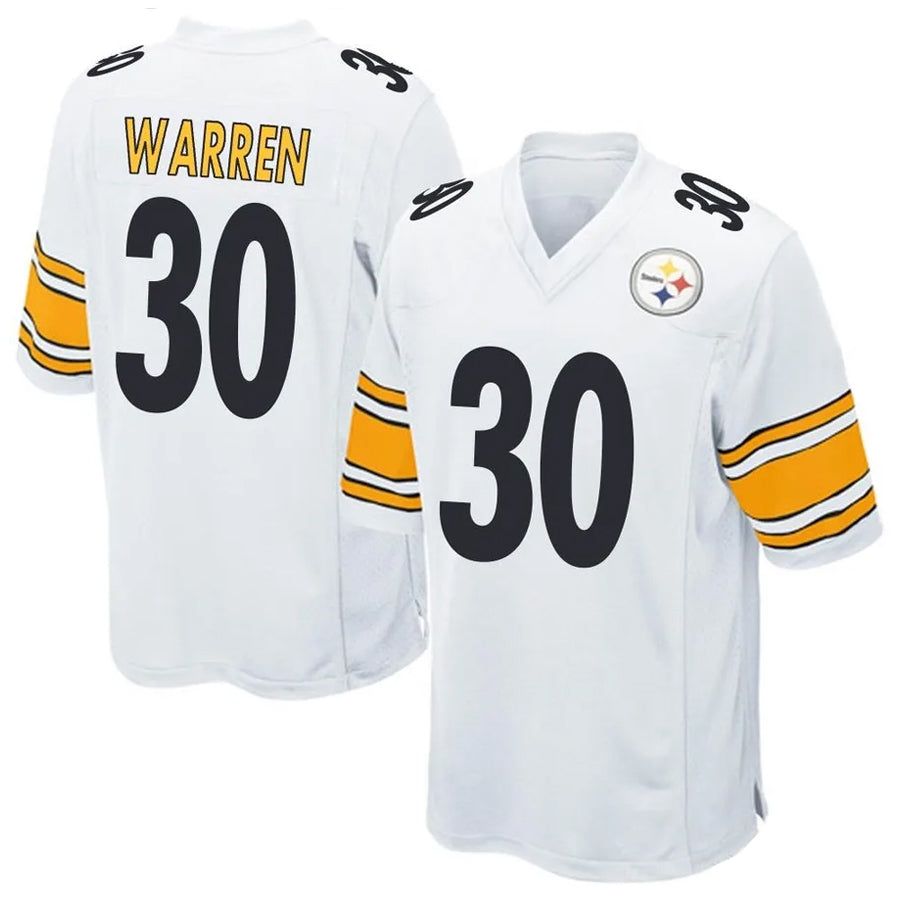 P.Steelers #30 Jaylen Warren Player Game White Football Jerseys football jersey product view 1