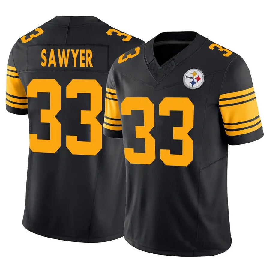 P.Steelers #33 Jack Sawyer Player Black Alternate Vapor F.U.S.E. Limited Football Jerseys football jersey product view 1