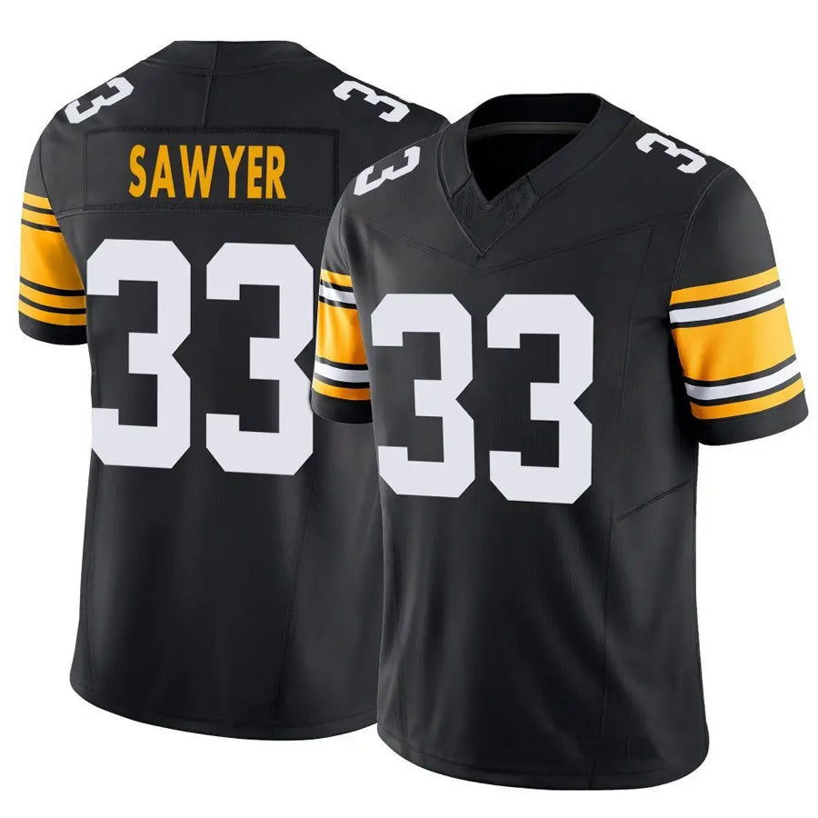 P.Steelers #33 Jack Sawyer Player Black Vapor F.U.S.E. Limited Football Jerseys football jersey product view 1
