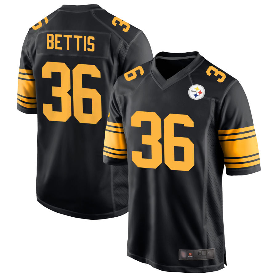P.Steelers #36 Jerome Bettis Player Black Alternate Game Football Jerseys football jersey product view 1