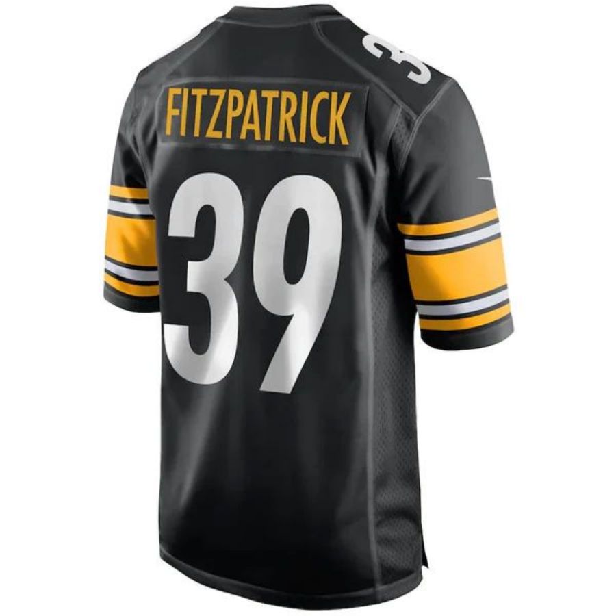 #39 Minkah Fitzpatrick Player P.Steelers Black Game Football Jerseys football jersey product view 1