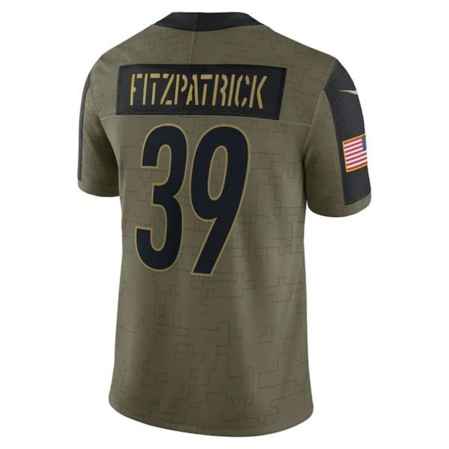 #39 Minkah Fitzpatrick Player P.Steelers Olive Salute To Service Limited Football Jerseys football jersey product view 1