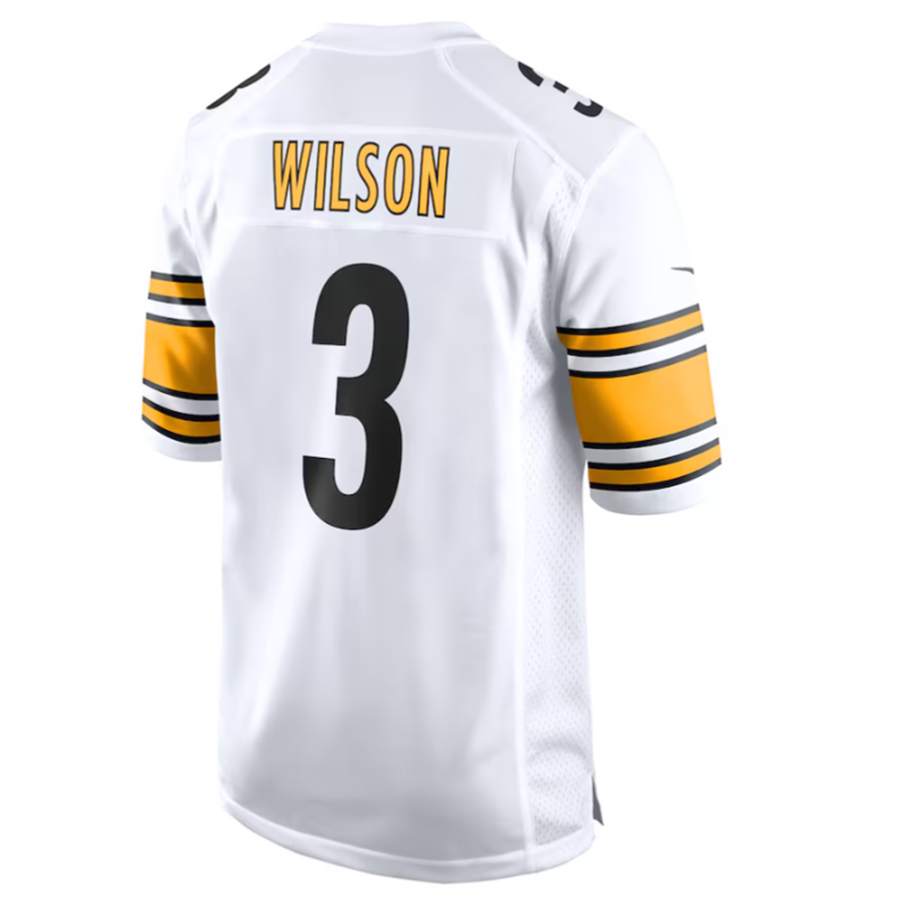 #3 Russell Wilson Player P.Steelers White Game Football Jerseys football jersey product view 1