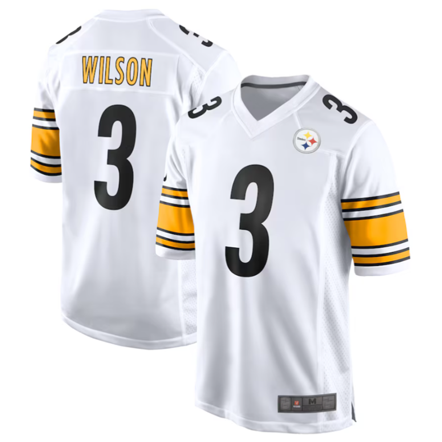 #3 Russell Wilson Player P.Steelers White Game Football Jerseys football jersey product view 2