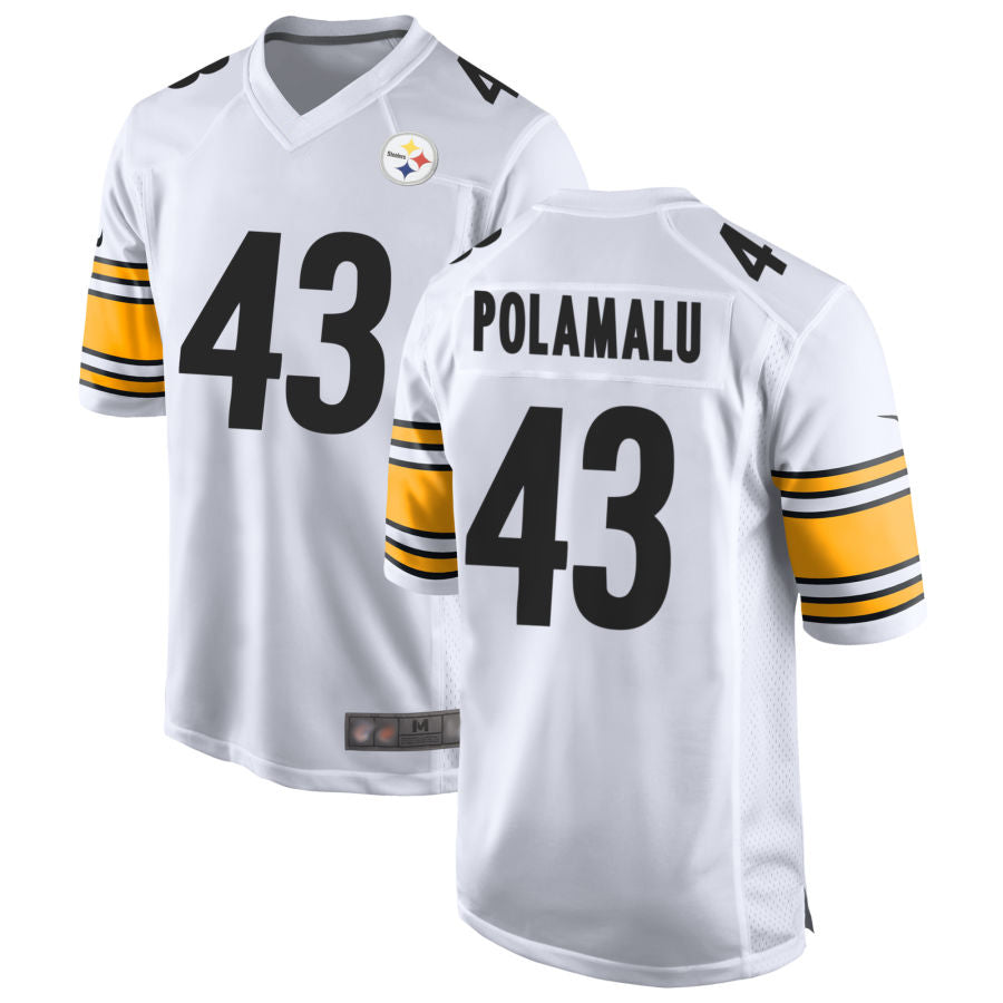 P.Steelers #43 Troy Polamalu Player White Home Game Football Jerseys football jersey product view 1