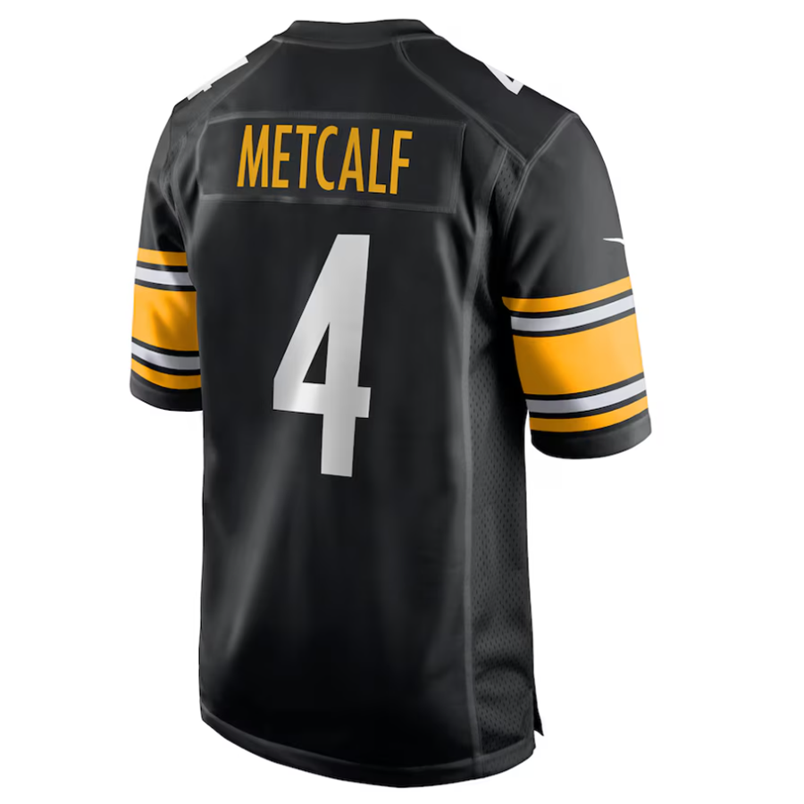 P.Steelers #4 DK Metcalf Player Black Game Football Jerseys football jersey product view 1