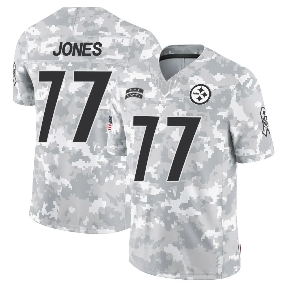 P.Steelers #77 Broderick Jones Player Arctic Camo Salute to Service Limited Football Jerseys football jersey product view 1