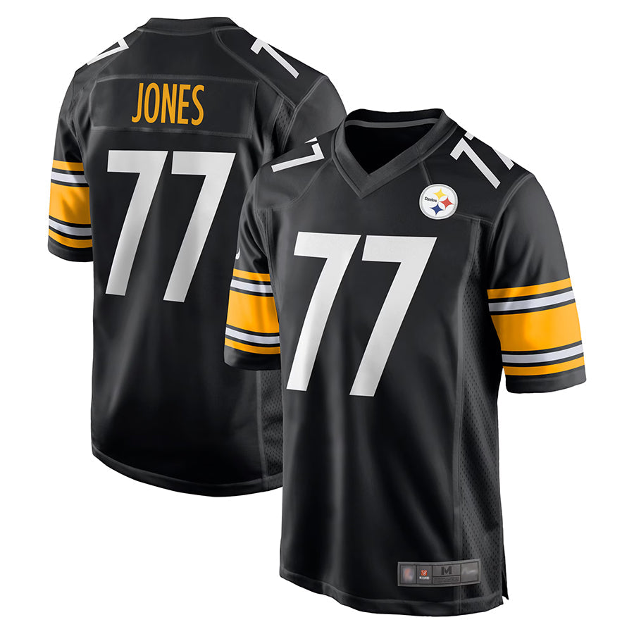 P.Steelers #77 Broderick Jones Player Black Game Football Jerseys football jersey product view 1