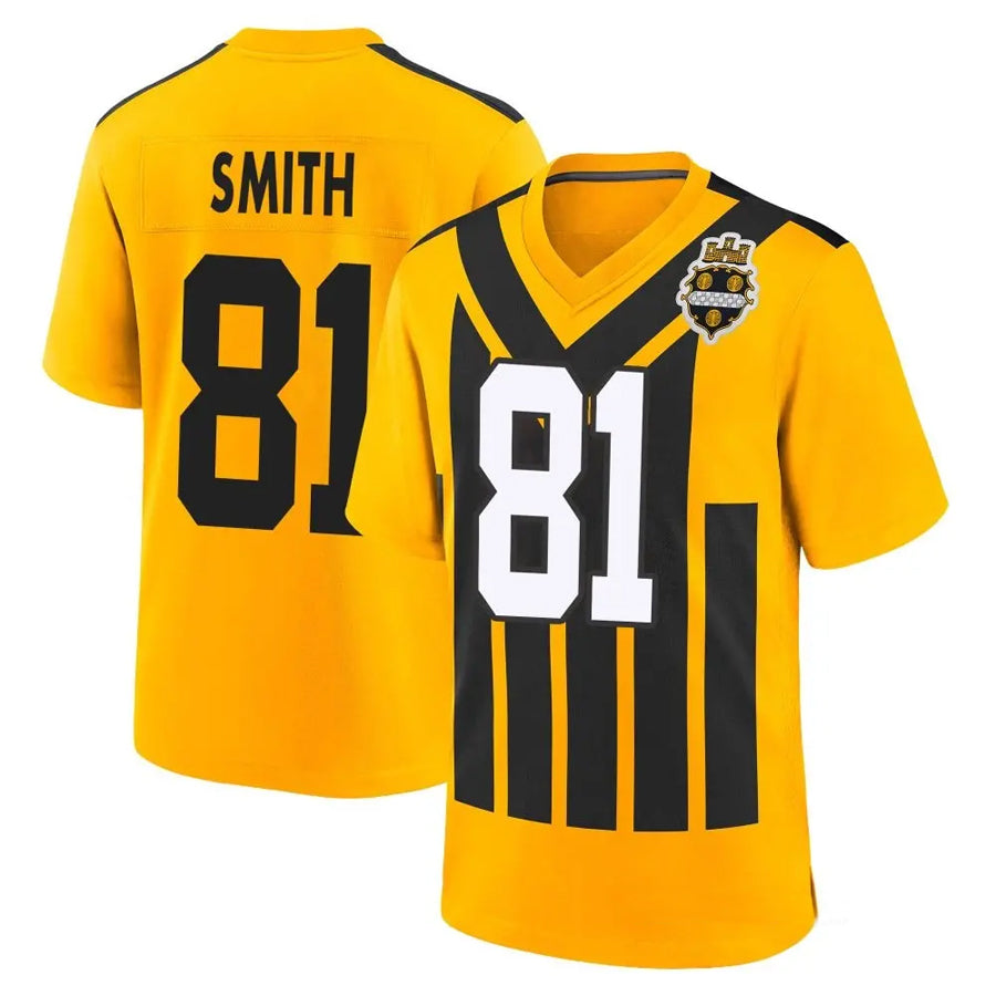 P.Steelers #81 Jonnu Smith Player Gold Alternate Game Football Jerseys football jersey product view 1