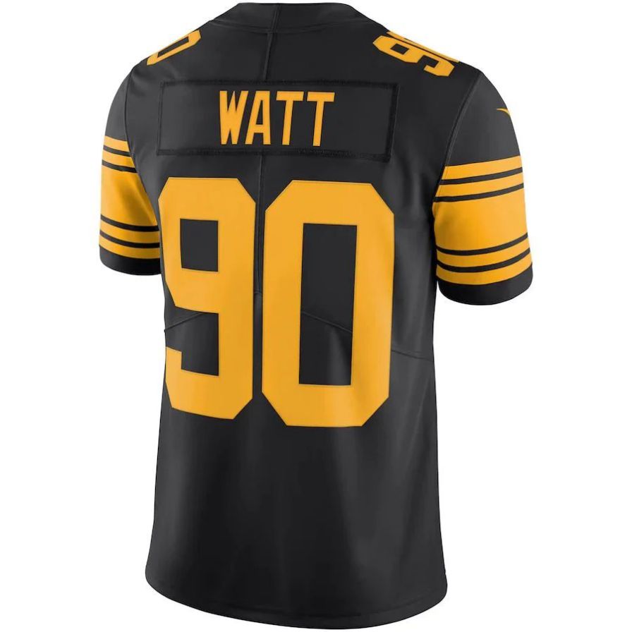 #90 T.J. Watt Player P.Steelers Black Vapor Untouchable Color Rush Limited Football Jerseys football jersey product view 1
